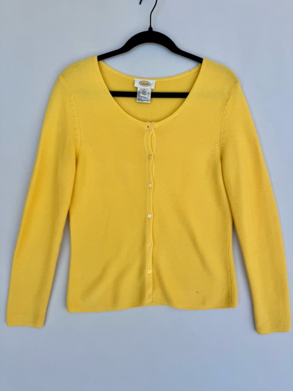 Talbots Bright Yellow Button-Front Cardigan